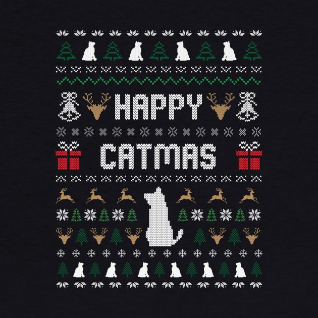 HAPPY CATMAS Christmas Cute Cat Lover Ugly Sweater by star trek fanart and more